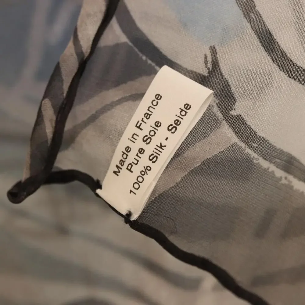 Chanel CC Silk Gray Scarf